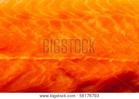 Closeup Fresh Salmon Red Fish Meat As Food Background Texture