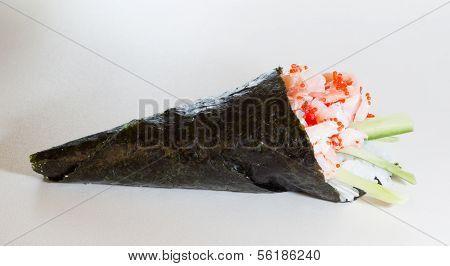 Hand Rolled Temaki Sushi Traditional Japanese Cuisine
