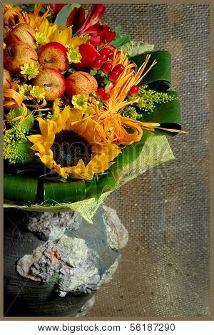 colourful bouquet with sunflower