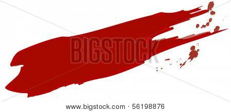 An illustrated red splash of color with striking textspace. All on white background.