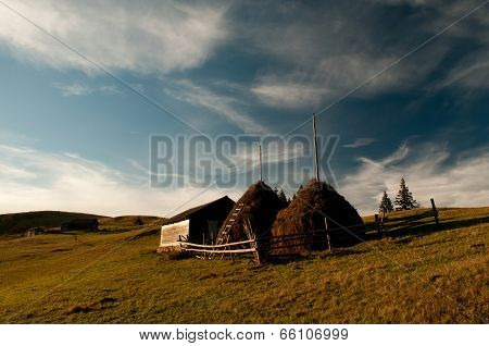 stacks on the hillside