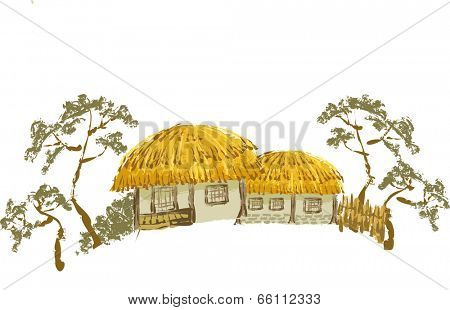 The view of thatched house 