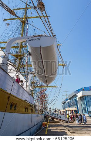 Anchored Tall Ship