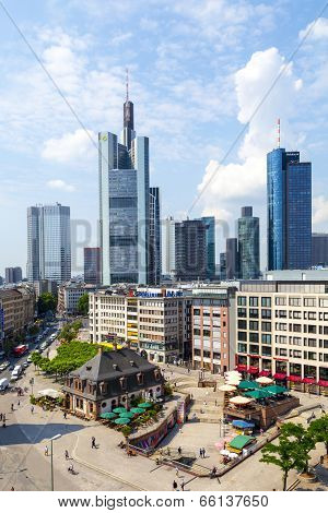 View To Skyline Of Frankfurt With Hauptwache