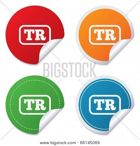 Turkish language sign icon. TR translation