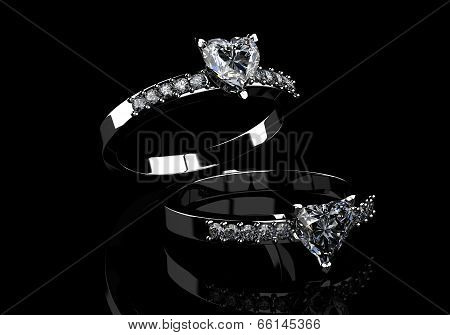 Jewellery ring on a white background (high resolution 3D image)