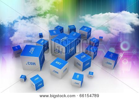 Dot com domain in cubes