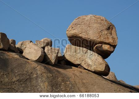 Beautiful Granite Boulder Near Hampi