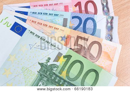 Euro Banknotes Closeup
