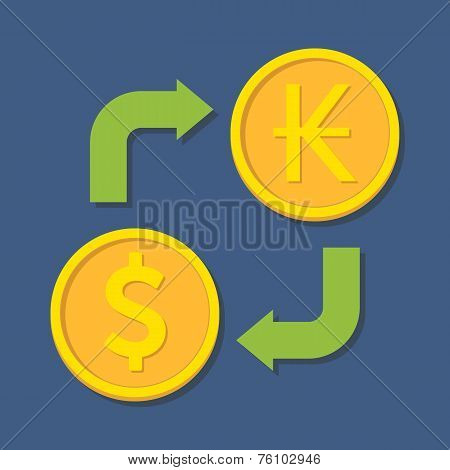Currency Exchange. Dollar And Kip.