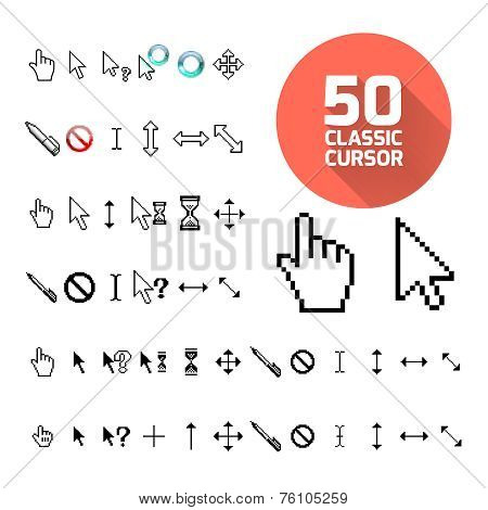 Classic cursor pack. Vector illustration