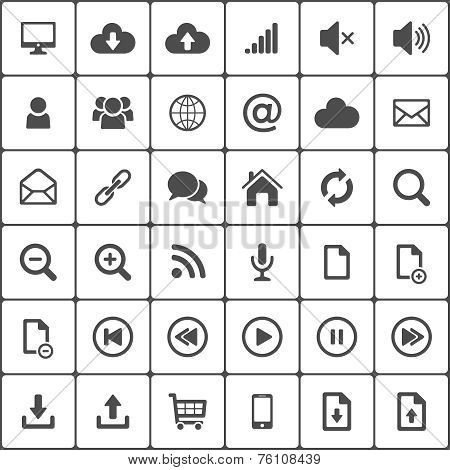 Internet web icon pack on white. Vector