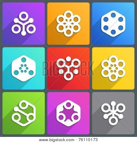 Flat abstract icon with shadow. Vector