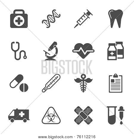 Medical icons on white background. Vector