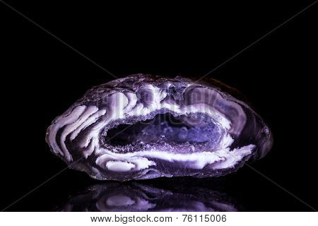 Purple Agate Druse In Front Of Black