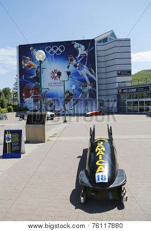 amaican Bobsleigh Team bob used during XV Winter Games located at Canada Park