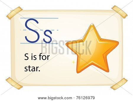 A letter S for star on a white background 