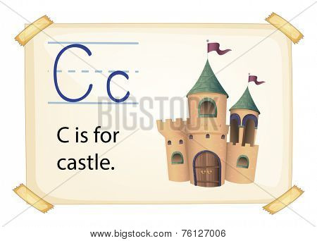 A letter C for castle on a white background 