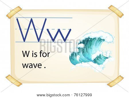 A letter W for wave on a white background 