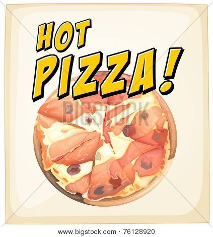 A mouthwatering hot pizza on a white background 