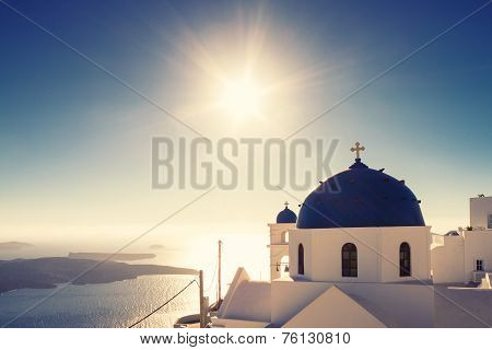 Church Of Imerovigli In Full Sunlight