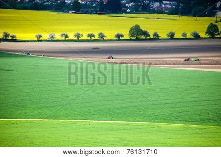 Tractor on field