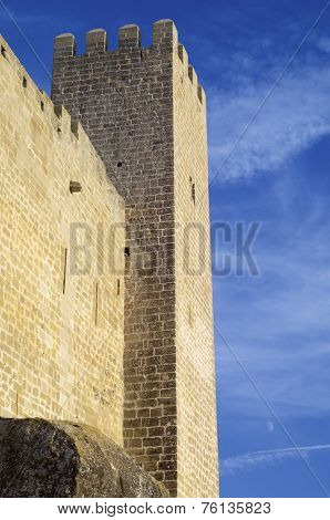 Castle in Sadaba with beauty sky in Saragossa, Aragon, Spain