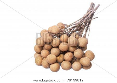 A Bunch Longan Isolated On White Background