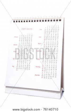 Desktop Calendar 2015 Isolated On A White Background