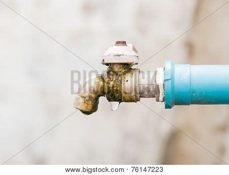 Closeup Old Water Tap Valve