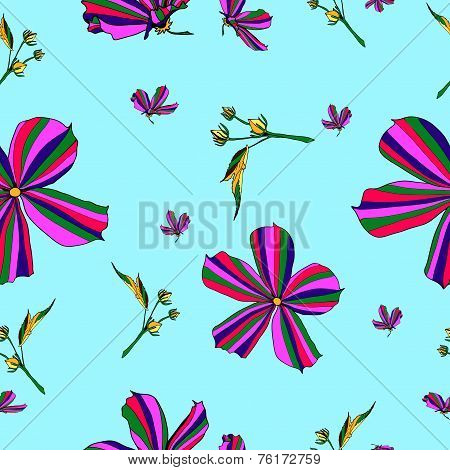 Seamless Pattern Of Flowers.eps