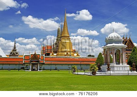Greensward And Golden Pagoda