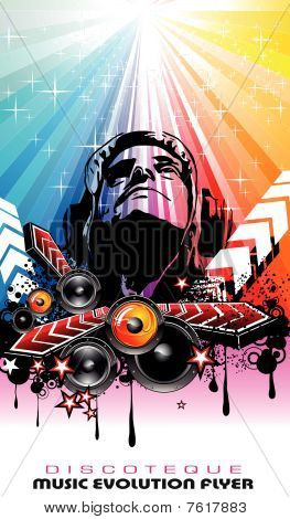 Fondo colorido Discoteque Flyer