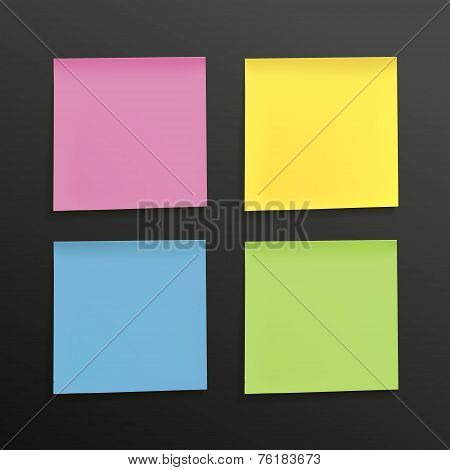 Blank Colorful Sticky Notes Set