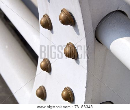 Closeup of big bolt and nut