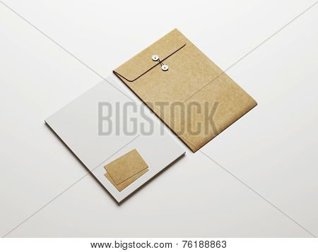 Set Of White And Kraft Identity Elements