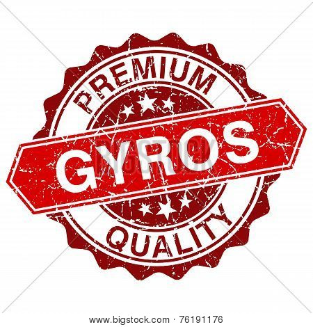 Gyros Red Vintage Stamp Isolated On White Background