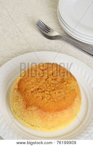 top view treacle pudding