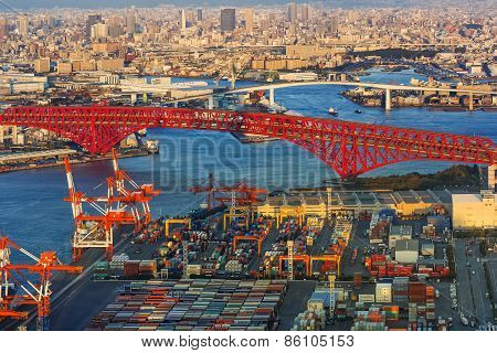 Osaka Bay - an Industrial District in Osaka City, Japan