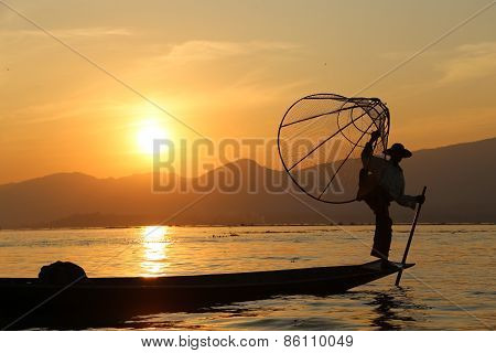Traditional fisherman, Burma