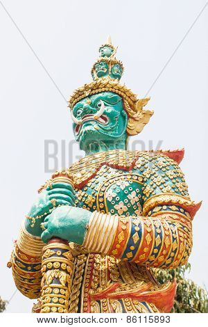 Side view of green giant