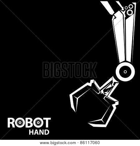 vector robotic arm symbol. robot hand