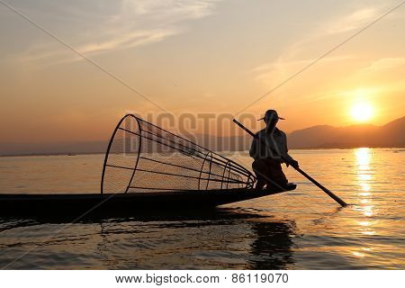 Traditional fisherman, Burma