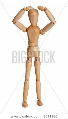 Ð¦ooden Toy Person Isolated On White