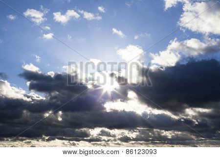 Cloudscape With The Sun Behind The Clouds