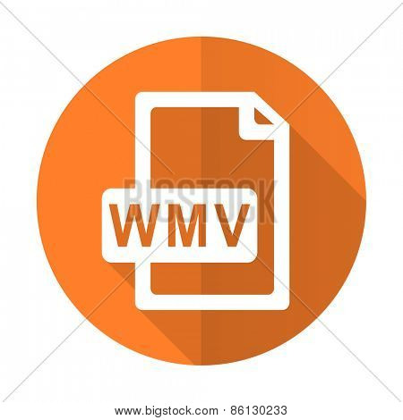 wmv file orange flat icon  