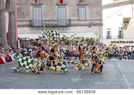 Acquapendente, ITALY - MAY 18 2014, Festa dei Pugnaloni Festival in the City Center