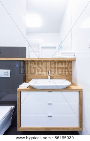 Cupboard In Luxury Bathroom