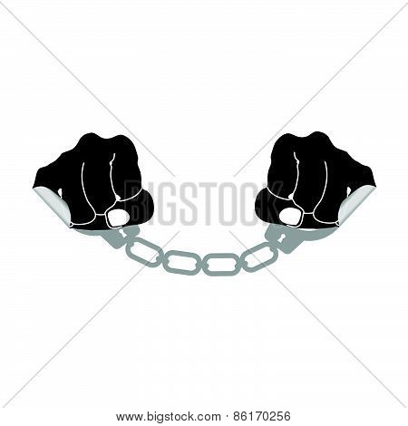 Sticker Handcuffs Vector