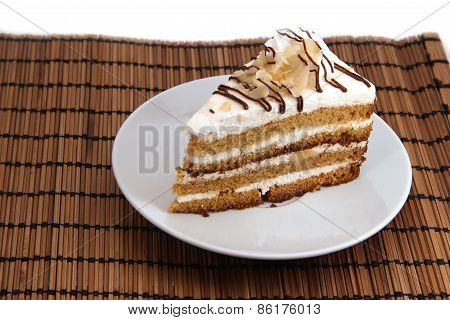 a piece of sour cake on a dessert plate
